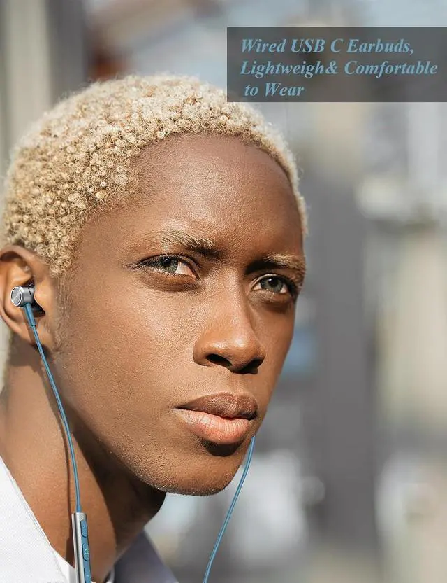 Alt view image 2 of 7 - USB C Headphones Corded for Samsung S22 S21 Ultra S20 S23 Fe,iPhone 15 Pro Max Plus, Noise Cancelling USB Type C Earbuds Earphone with Mic Volume Control Bass Stereo for Music Game Chat