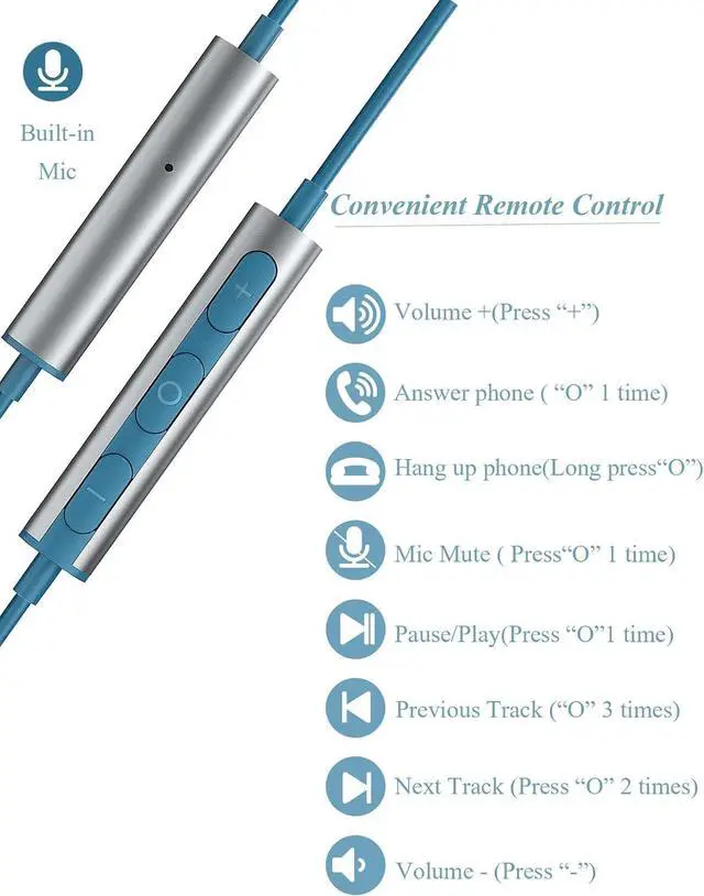 Alt view image 6 of 7 - USB C Headphones Corded for Samsung S22 S21 Ultra S20 S23 Fe,iPhone 15 Pro Max Plus, Noise Cancelling USB Type C Earbuds Earphone with Mic Volume Control Bass Stereo for Music Game Chat