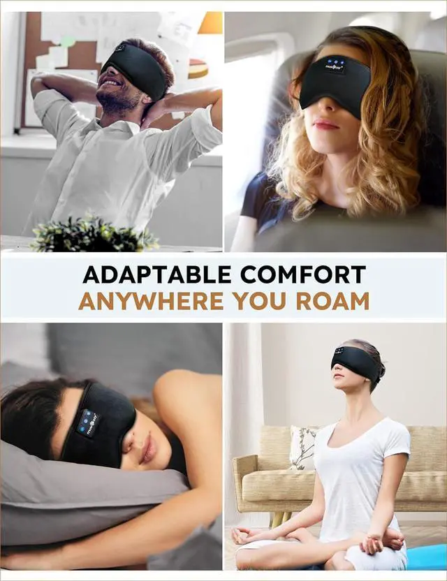 Alt view image 7 of 7 - MUSICOZY Sleep Headphones Bluetooth 5.4 Headband Sleeping Eye Mask for Mom Women Men Wireless Music Earbuds Earphones for Side Sleepers Built-in HD Speakers Cool Gadgets Unique Gifts