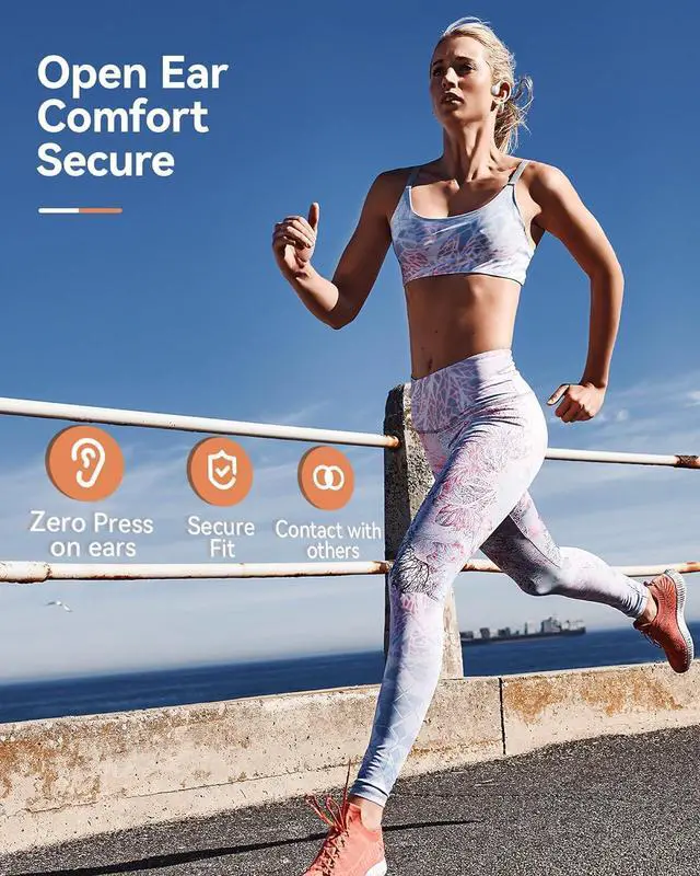 Alt view image 2 of 7 - Open Ear Sport Headphones, Wireless Bone Conduction Earphones, Built-in 32GB MP3,with Mic, IP68, Sweat & Water Resistant, Up to 8 Hours Battery, Bluetooth 5.3,for Running,Workouts