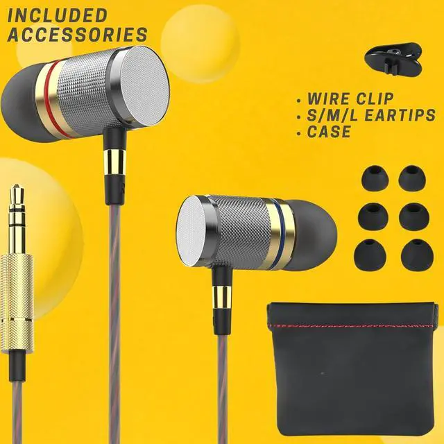 Alt view image 2 of 7 - Betron YSM1000 Earphones in Ear Headphones Wired 3.5mm Jack Tangle-Free Cable Case and Noise Isolating Earbuds