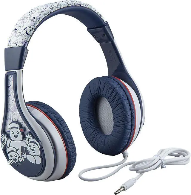 Main image of eKids Ghostbusters Kids Headphones, Adjustable Headband, Stereo Sound, 3.5Mm Jack, Wired Headphones for Kids, Tangle-Free, Volume Control, for Fans of Ghostbusters Merchandise