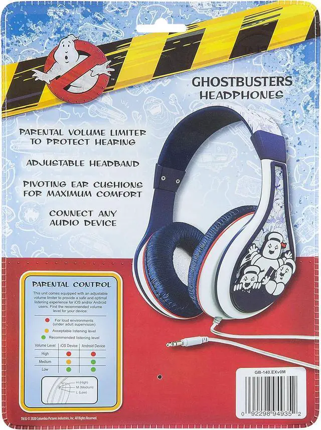 Alt view image 7 of 7 - eKids Ghostbusters Kids Headphones, Adjustable Headband, Stereo Sound, 3.5Mm Jack, Wired Headphones for Kids, Tangle-Free, Volume Control, for Fans of Ghostbusters Merchandise