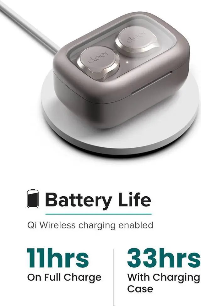 Alt view image 2 of 7 - Cleer Audio Ally Plus II True Wireless Noise Canceling Earbuds, 33 Hours of Playtime, IPX4 Sweat Resistant, Crystal Clear Voice with Echo and Noise Canceling Mic, for iPhone & Android,Stone