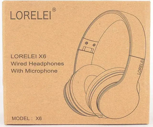 Alt view image 7 of 7 - LORELEI X6 Over-Ear Headphones with Microphone, Lightweight Foldable & Portable Stereo Bass Headphones with 1.45M No-Tangle, Wired Headphones for Smartphone Tablet MP3 / 4 (Space Black)