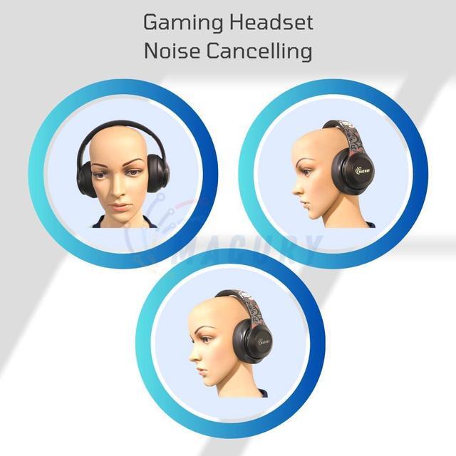 Alt view image 6 of 7 - Bluetooth Headphone, Over Ear, Foldable, Adjustable. Glowing Led Light, Noise Cancelling, HiFi Sound Quality (Black)