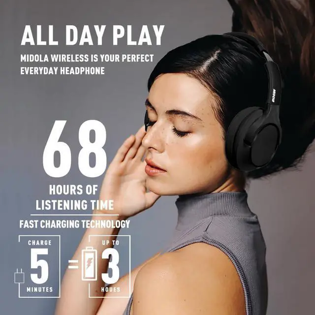 Alt view image 3 of 7 - MIDOLA Bluetooth Headphones Over Ear 68H Playtime 6 EQ Wireless Headset with Microphone HiFi Stereo Foldable Lightweight Deep Bass for Travel Home Office Cellphone Black