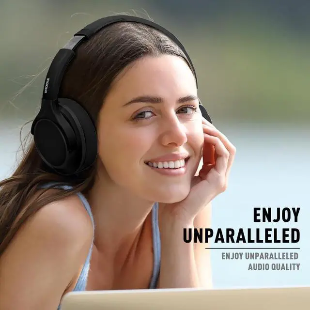Alt view image 5 of 7 - MIDOLA Bluetooth Headphones Over Ear 68H Playtime 6 EQ Wireless Headset with Microphone HiFi Stereo Foldable Lightweight Deep Bass for Travel Home Office Cellphone Black