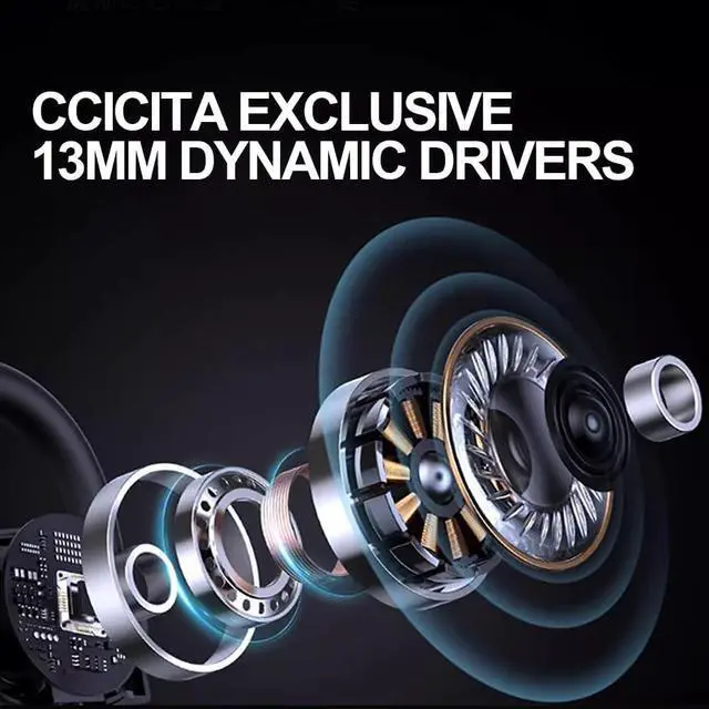 Alt view image 4 of 7 - K1 Open-Ear Bluetooth 5.3 Headphone, 14 Hours Playback, 13MM Drivers, LED Digital Display, Music & Gaming Mode Low Latency, Ergonomic Design for Safety and Comfort (Single for Left Ear)