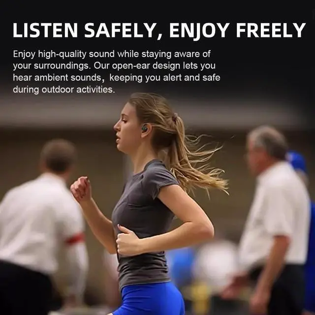 Alt view image 5 of 7 - K1 Open-Ear Bluetooth 5.3 Headphone, 14 Hours Playback, 13MM Drivers, LED Digital Display, Music & Gaming Mode Low Latency, Ergonomic Design for Safety and Comfort (Single for Left Ear)