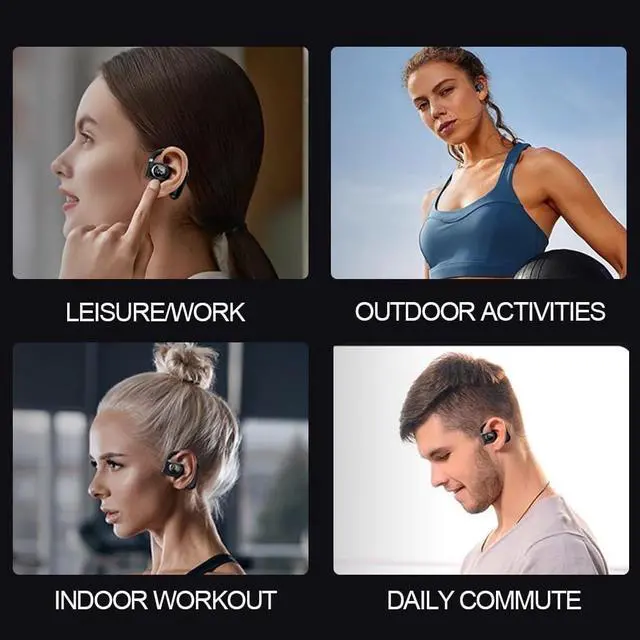 Alt view image 6 of 7 - K1 Open-Ear Bluetooth 5.3 Headphone, 14 Hours Playback, 13MM Drivers, LED Digital Display, Music & Gaming Mode Low Latency, Ergonomic Design for Safety and Comfort (Single for Left Ear)