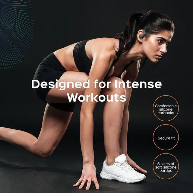 Alt view image 2 of 7 - TREBLAB X3 Pro - Workout True Wireless Earbuds, Comfortable Earhooks, Bluetooth 5.3, Punchy Bass, Noise Isolation, 145H Playtime, IPX5 Waterproof, Sweatproof, 2 Mics for Calls, Sport Bluetooth Earbuds
