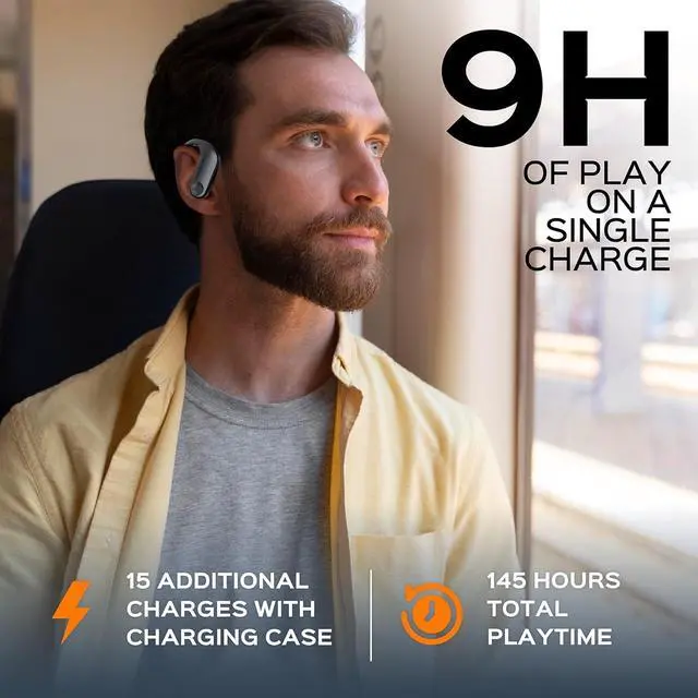 Alt view image 5 of 7 - TREBLAB X3 Pro - Workout True Wireless Earbuds, Comfortable Earhooks, Bluetooth 5.3, Punchy Bass, Noise Isolation, 145H Playtime, IPX5 Waterproof, Sweatproof, 2 Mics for Calls, Sport Bluetooth Earbuds