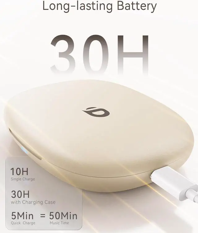 Alt view image 4 of 7 - Open Ear Earbuds, True Wireless Open Ear Headphones with Earhooks, Air Conduction earphones, Touch Control, Dual Noise-Cancelling Mics, Up to 30 Hours Power with Case, IPX5, Workouts, Yoga, Running