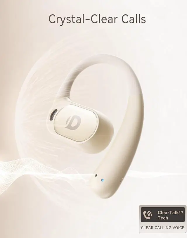 Alt view image 6 of 7 - Open Ear Earbuds, True Wireless Open Ear Headphones with Earhooks, Air Conduction earphones, Touch Control, Dual Noise-Cancelling Mics, Up to 30 Hours Power with Case, IPX5, Workouts, Yoga, Running