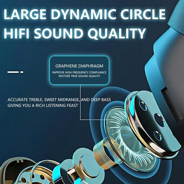Alt view image 2 of 4 - Wireless Earbuds, Built-in Microphone, IPX7 Waterproof, Wireless Bluetooth Noise Cancelling Earbuds Sport, Bluetooth 5.3 Equipped with DSP Anti-Interference Chip, New-Black