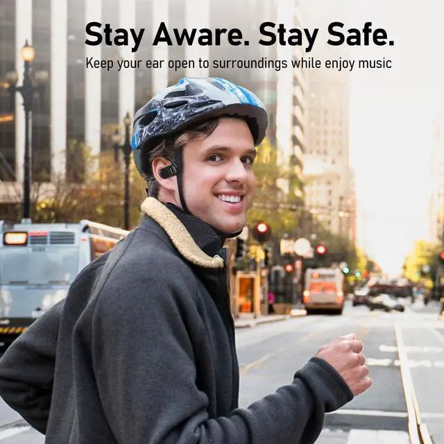 Alt view image 5 of 7 - OpenComfy CF201 Wireless Headphones for Running - Bluetooth Open-Ear Headphones for Sports Gym Workout - Superior Sound, Ultimate Comfor, Secure Fit, Ambient Awarenes. Black