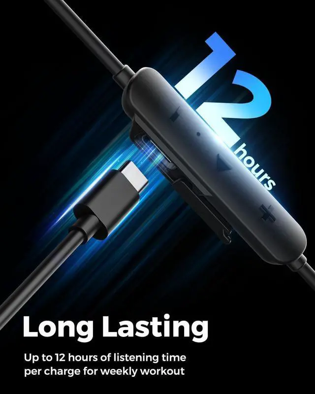 Alt view image 3 of 7 - Q30 HD+ Bluetooth Headphones in-Ear Stereo Wireless 5.2 Magnetic Earphones IPX5 Sweatproof Earbuds with Mic for Sports Immersive Bass 10mm Drivers aptX-HD 12 Hours Playtime Type C