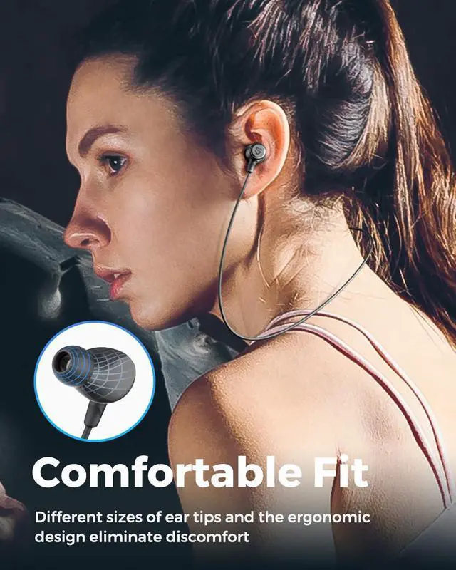 Alt view image 6 of 7 - Q30 HD+ Bluetooth Headphones in-Ear Stereo Wireless 5.2 Magnetic Earphones IPX5 Sweatproof Earbuds with Mic for Sports Immersive Bass 10mm Drivers aptX-HD 12 Hours Playtime Type C