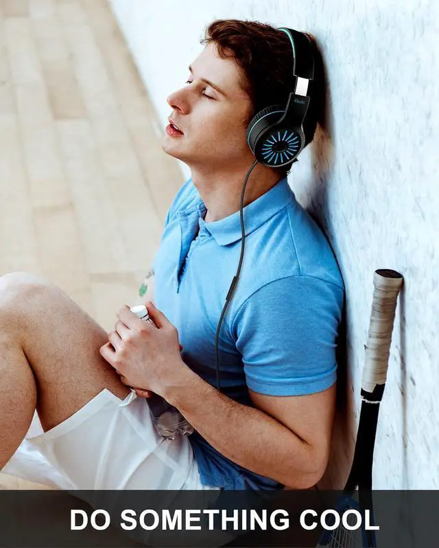 Alt view image 2 of 7 - ELECDER i45 On-Ear Headphones with Microphone, Foldable Stereo Bass, 1.5M No-Tangle Cord, 3.5MM Jack, Portable Wired Headphones for School, Kids, Teens, Smartphones, Tablet, Travel - Black