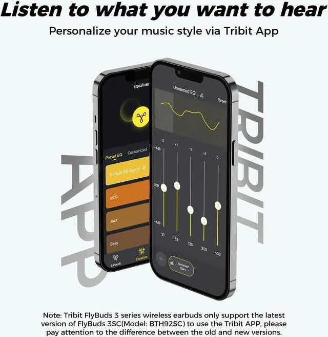 Alt view image 4 of 7 - Tribit Wireless Earbuds, 110H Playtime Bluetooth 5.3 IPX8 Waterproof Touch Control True Wireless Bluetooth Earbuds with Mic Earphones in-Ear Deep Bass Built-in Mic Bluetooth Headphones, FlyBuds 3