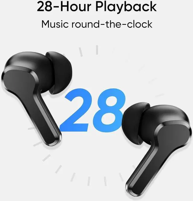 Alt view image 4 of 7 - realme TechLife Buds T100 Bluetooth Truly Wireless in Ear Earbuds with mic, AI ENC for Calls, Google Fast Pair, 28 Hours Total Playback with Fast Charging and Low Latency Gaming Mode (White)