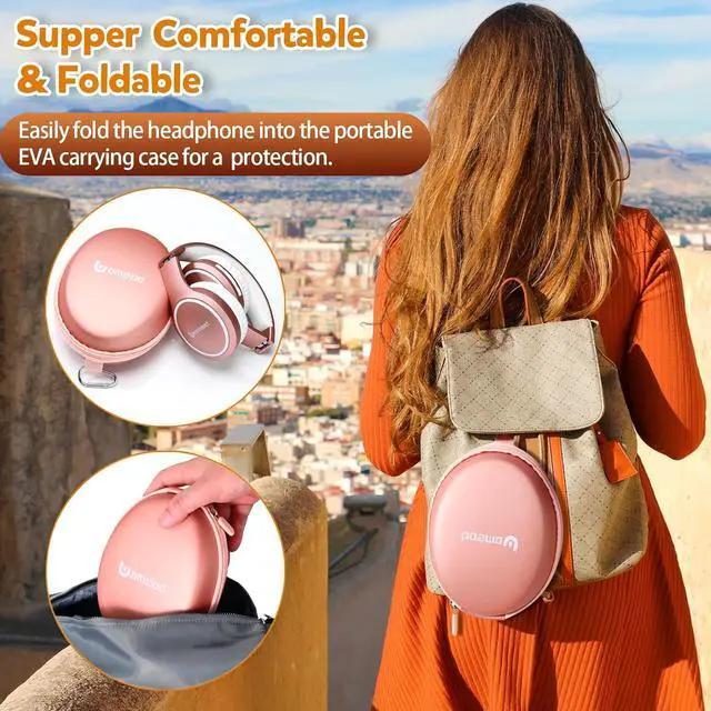 Alt view image 4 of 7 - Bluetooth Headphones Over Ear, 70H Playtime and 3 EQ Music Modes Wireless Headphones with Microphone, HiFi Stereo Foldable Lightweight Headset, Deep Bass for Home Office Cellphone PC