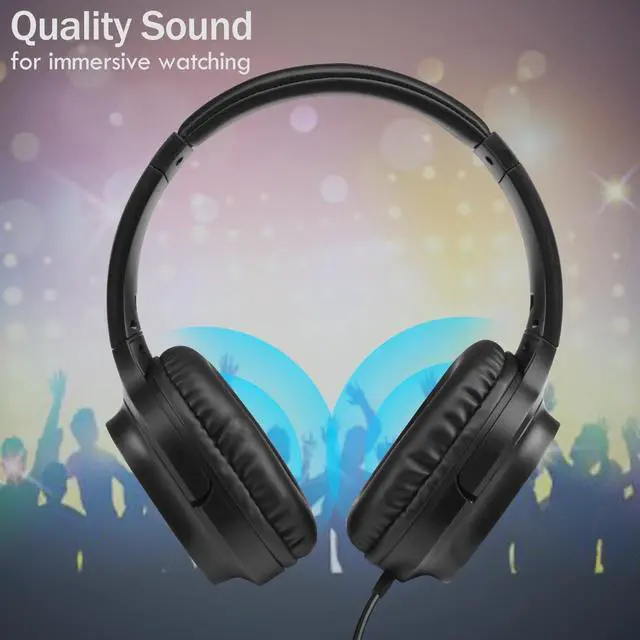Alt view image 6 of 7 - Extra Long Cord Headphones for TV & PC with Volume Control, 18 Feet / 5.5M Extension Spring Coiled Cord, Universal 3.5mm AUX Audio, Wired Over Ear Stereo Headset, CGS-W6