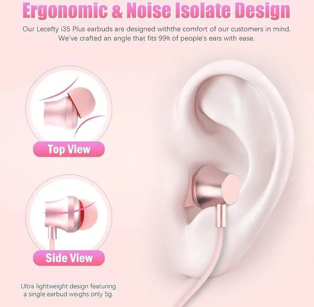 Alt view image 5 of 7 - Neckband Bluetooth Headphones, 200H Extra Long Playtime Wireless Stereo Neckband Earbuds with Microphone, Waterproof Balanced Armature Drivers in Ear Headset for Sports/Workout (Pink-Purple)