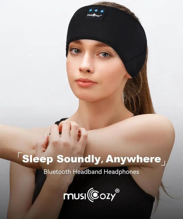 Alt view image 6 of 7 - MUSICOZY Sleep Headphones Bluetooth 5.2 Headband, Sports Wireless Earphones Sweat Resistant Earbuds with Ultra-Thin HD Stereo Speaker for Workout Running Cool Gadgets Unique Gifts