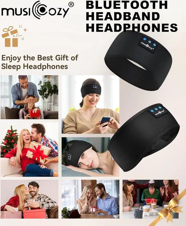 Alt view image 7 of 7 - MUSICOZY Sleep Headphones Bluetooth 5.2 Headband, Sports Wireless Earphones Sweat Resistant Earbuds with Ultra-Thin HD Stereo Speaker for Workout Running Cool Gadgets Unique Gifts