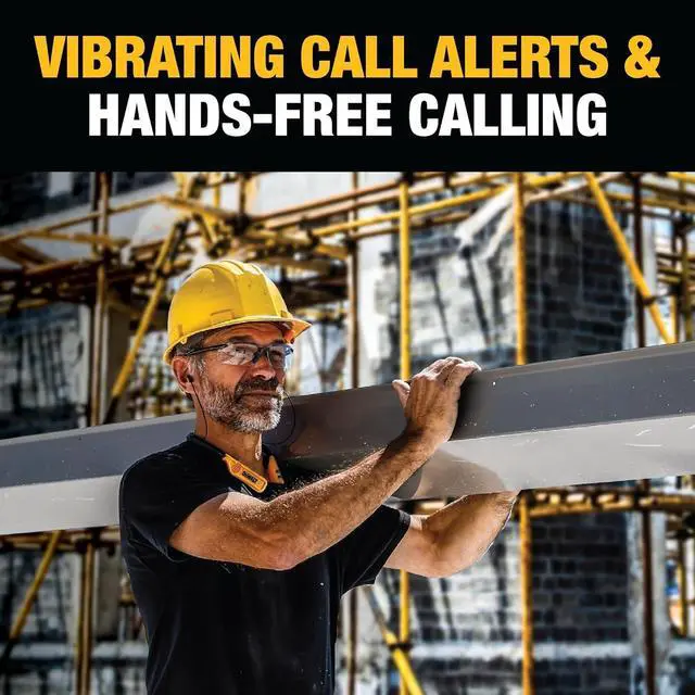Alt view image 6 of 7 - DEWALT 2-in-1 Neckband Bluetooth Headphones w/Built-in Speakers, Jobsite Wearable Speaker & Around Neck Headphones, Wireless Bluetooth Headset, 60+ Hrs, Hands-Free Music & Calls, Carry Pouch Included