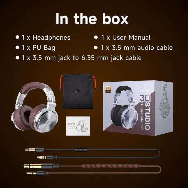 Alt view image 7 of 7 - OneOdio Pro-30 Over Ear Headphone, Wired Premium Stereo Sound Headsets with 50mm Driver, Foldable Comfortable Headphones with Protein Earmuffs and Shareport for Recording Monitoring Podcast PC