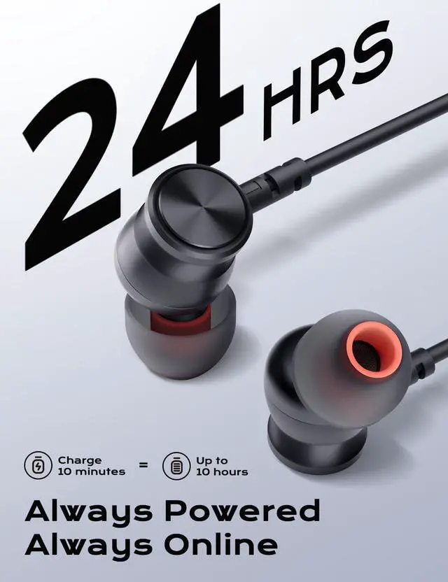 Alt view image 4 of 7 - Bluetooth Headphones, aptX-HD Wireless 5.0 Bluetooth Earbuds w/Mic in-Ear Magnetic Neckband Earphones 30Hrs Playtime, IPX7 Sweatproof Deep Bass Headset for Phone Call Music Sports