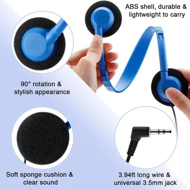 Alt view image 3 of 7 - Yunsailing 30 Pack Class Set Headphones for Students Bulk School Headsets Earphones with 3.5mm Jack Classroom Must Haves Teacher Supplies for Adults Laptop Computer(Multicolor)