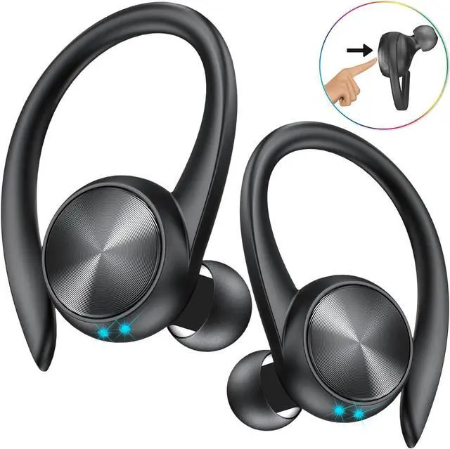 Alt view image 7 of 7 - Wireless Earbuds, 60H Playback Earphones Earbuds Charging Case Digital Display Wireless Bluetooth Ear Buds with Ear Hooks for Sports/Workout in-Ear Headphones for TV/Phone/Laptop/ipad