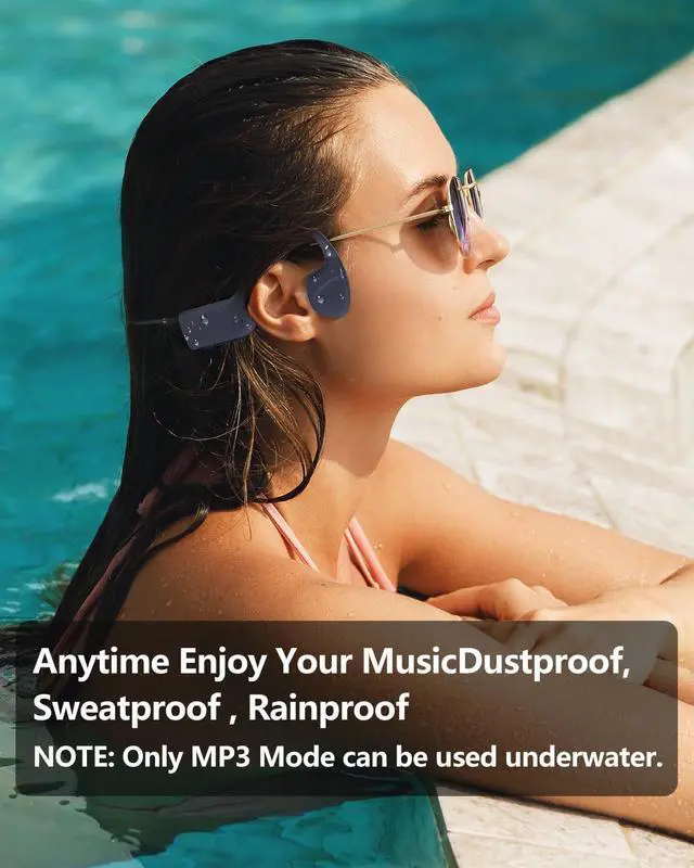 Alt view image 3 of 7 - Bone Conduction Headphones, IPX8 Waterproof Bluetooth 5.4 Open Ear Headphones with 32G MP3 Memory for Swimming, Running, Cycling - Swimming Headphones Underwater (Modern)