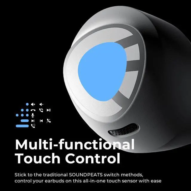 Alt view image 6 of 7 - SoundPEATS Free2 classic Wireless Earbuds Bluetooth V5.1 Headphones with 30Hrs Playtime in-Ear Wireless Earphones, Built-in Mic for Clear Calls, Touch Control, Single/Twin Mode, Immersive Stereo Sound