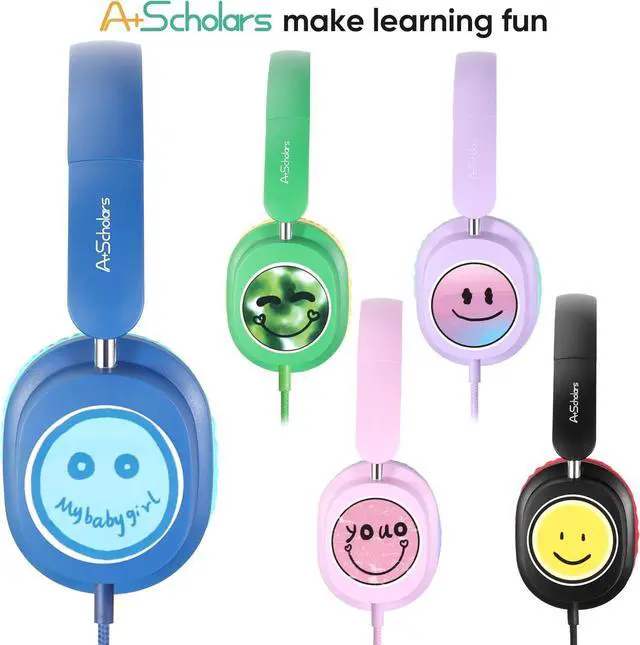 Alt view image 4 of 7 - Kids Headphones Bulk 5-Pack for K-12 School, Over-Ear Wired Headset with Microphone, Foldable, 3.5mm Jack Headphone for Classroom Chromebooks Tablets Laptop Computer