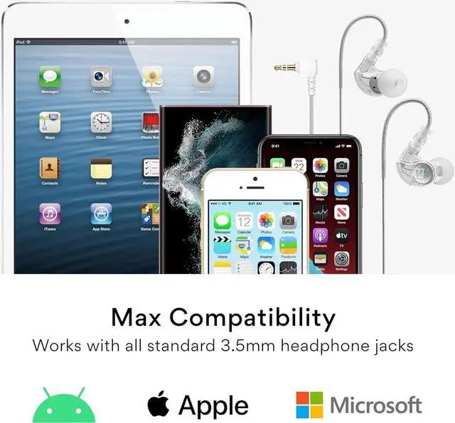 Alt view image 4 of 6 - MEE audio M6 Sport Wired Earbuds, Noise Isolating In Ear Headphones, Sweatproof Earphones for Running/Gym/Workouts with Dynamic Enhanced Bass Sound, Memory Wire Earhooks, 3.5mm Jack Plug (Clear)