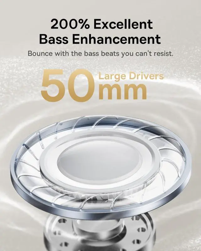 Alt view image 6 of 7 - Baseus Bowie 30 Max Active Noise Cancelling Headphones, Head Tracking Spatial Audio, LDAC Hi-Res Wireless Sound, 65H Playtime, Comfort Fit, Clear Calls, App Control, Bluetooth 5.4 Headphones Over Ear