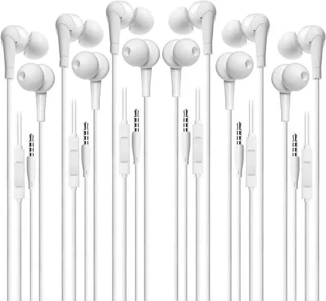 Main image of Wired Earbuds with Microphone 6 Pack, in-Ear Headphones with Heavy Bass Stereo, High Definition, Remote Control Headsets, Noise Blocking Earphones Ear Buds Compatible with All 3.5mm Jack Devices