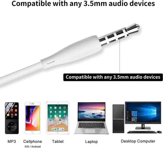 Alt view image 5 of 7 - Wired Earbuds with Microphone 6 Pack, in-Ear Headphones with Heavy Bass Stereo, High Definition, Remote Control Headsets, Noise Blocking Earphones Ear Buds Compatible with All 3.5mm Jack Devices