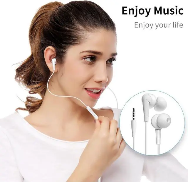 Alt view image 6 of 7 - Wired Earbuds with Microphone 6 Pack, in-Ear Headphones with Heavy Bass Stereo, High Definition, Remote Control Headsets, Noise Blocking Earphones Ear Buds Compatible with All 3.5mm Jack Devices
