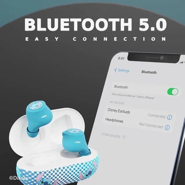 Alt view image 6 of 7 - Disney Lilo and Stitch Bluetooth Earbuds w/Charging Case- Wireless Headphones w/Built-in Mic+ Up to 30 Hrs Playtime- Lilo and Stitch Gifts for Girls,Boys,Women,Men,All Fans of Lilo and Stitch Stuff
