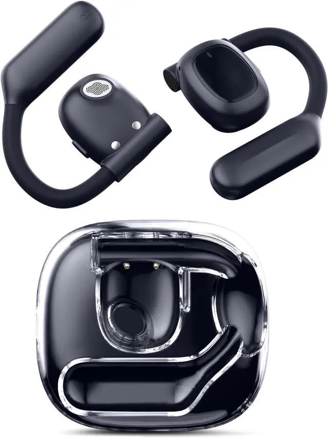 Main image of 2024 Upgraded Open Ear Earbuds with Noise Canceling Mic, Wireless Bluetooth 5.4 with 110H Playtime with case, Open Ear Headphone with 16.2mm Drivers Compatible with iPhone & Android (Black)