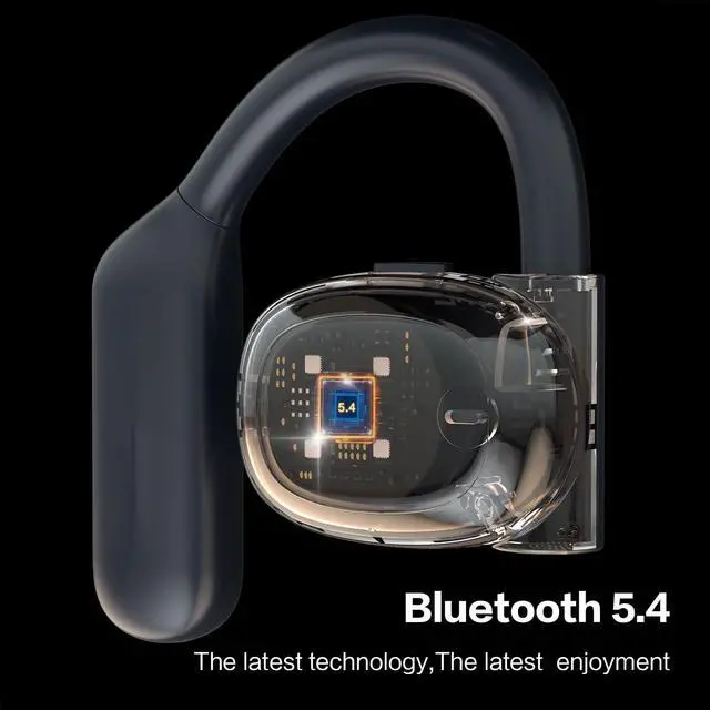 Alt view image 4 of 7 - 2024 Upgraded Open Ear Earbuds with Noise Canceling Mic, Wireless Bluetooth 5.4 with 110H Playtime with case, Open Ear Headphone with 16.2mm Drivers Compatible with iPhone & Android (Black)