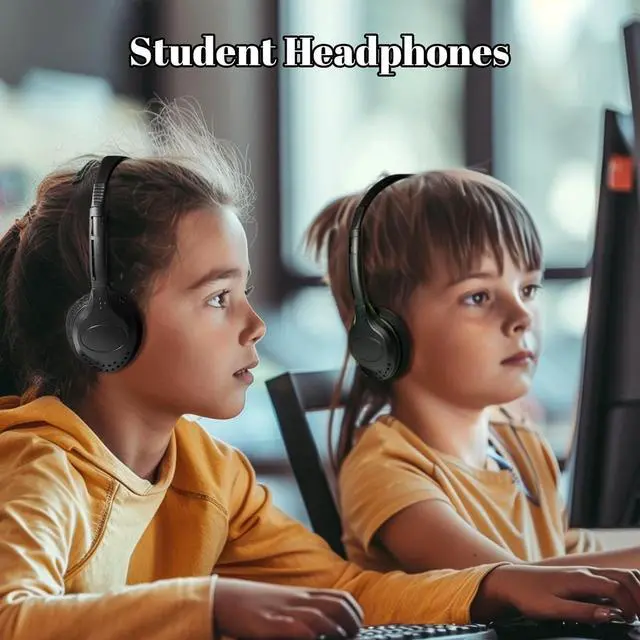 Alt view image 6 of 7 - Headphones Bulk for Classroom, Wholesale Childrens 30 Pack Headphones with 3.5 mm Jack for Kids,School, Student, Libraries, Computer Lab, Testing Centers (009 Black)