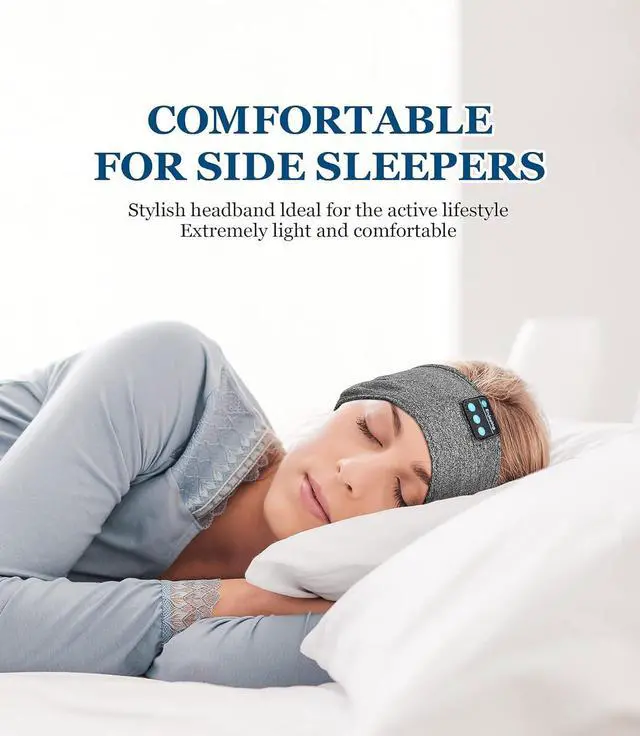 Alt view image 2 of 7 - Enjoying Sleep Headphones, Wireless Sleep Earbuds, Headphone for Sleeping Bluetooth Headband Headphones Headsets with Thin Speakers, Sleeping Headphones for Workout, Yoga, Travel, Gift for Women Men