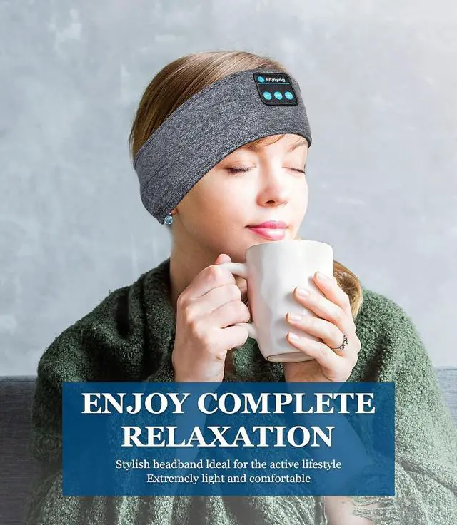 Alt view image 4 of 7 - Enjoying Sleep Headphones, Wireless Sleep Earbuds, Headphone for Sleeping Bluetooth Headband Headphones Headsets with Thin Speakers, Sleeping Headphones for Workout, Yoga, Travel, Gift for Women Men